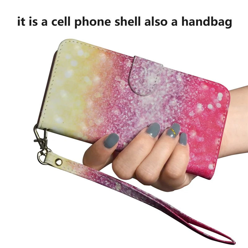 Light Spot Decor Pattern Printing Leather Case for Xiaomi Poco X3/Poco X3 NFC - Glitter