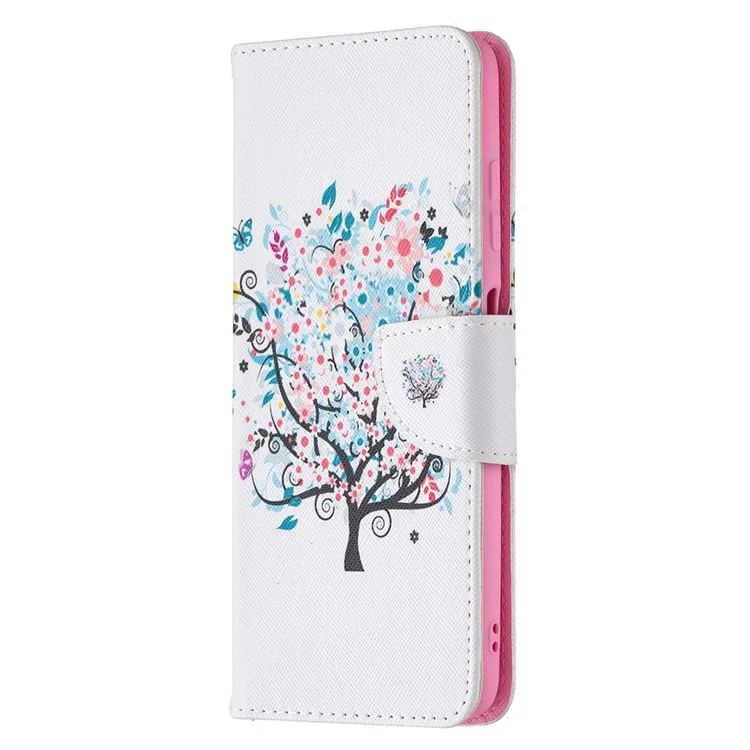 Pattern Printing Leather Wallet Protective Shell for Xiaomi Poco X3 / Poco X3 NFC - Tree