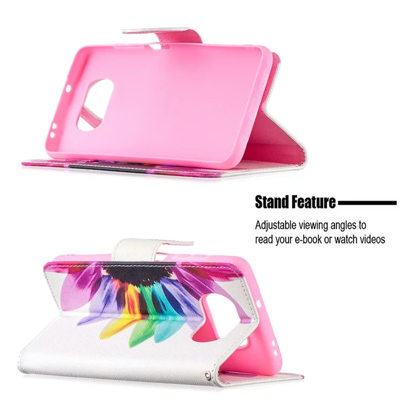 Pattern Printing Leather Wallet Protective Shell for Xiaomi Poco X3 / Poco X3 NFC - Colorized Flower