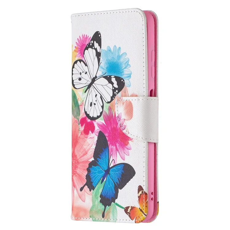 Funda protectora con impresión de patrón para cartera de piel para Xiaomi Poco X3 / Poco X3 NFC - Mariposa y Flor
