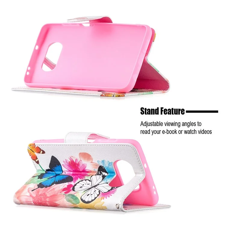 Funda protectora con impresión de patrón para cartera de piel para Xiaomi Poco X3 / Poco X3 NFC - Mariposa y Flor