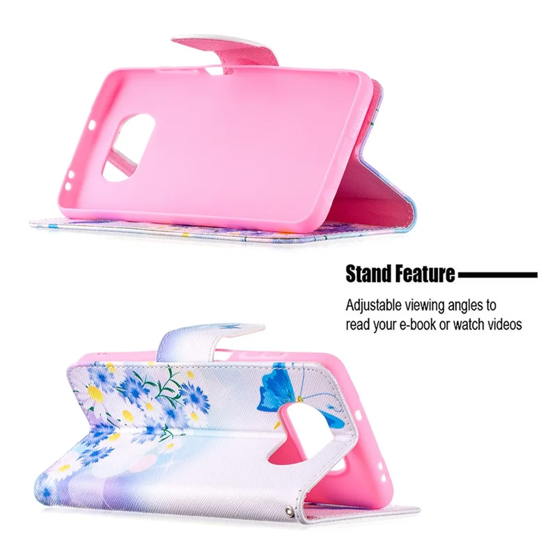 Pattern Printing Leather Wallet Protective Shell for Xiaomi Poco X3 / Poco X3 NFC - Blue Butterfly