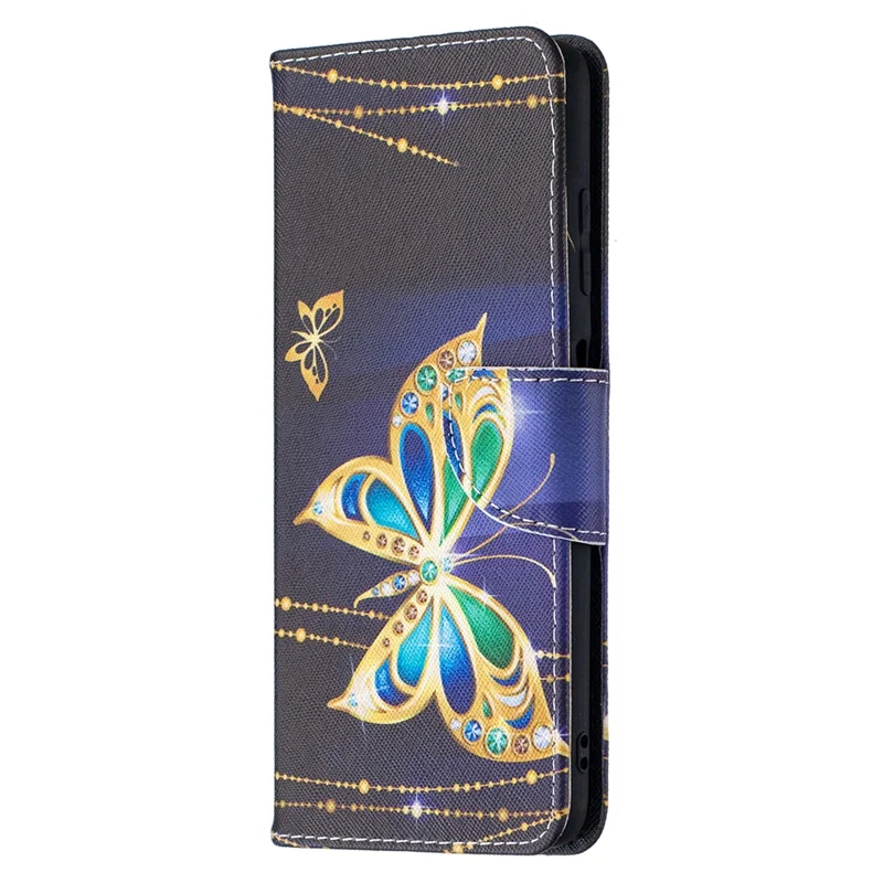 Pattern Printing Wallet Stand Flip Leather Phone Shell for Xiaomi Poco X3 / Poco X3 NFC - Beautiful Butterfly