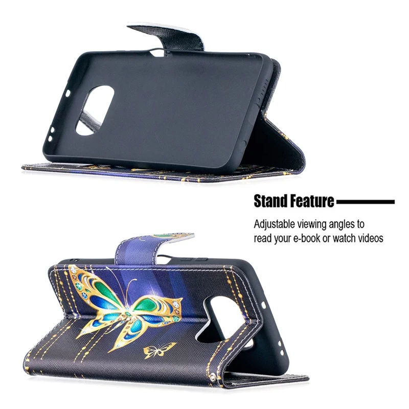 Pattern Printing Wallet Stand Flip Leather Phone Shell for Xiaomi Poco X3 / Poco X3 NFC - Beautiful Butterfly