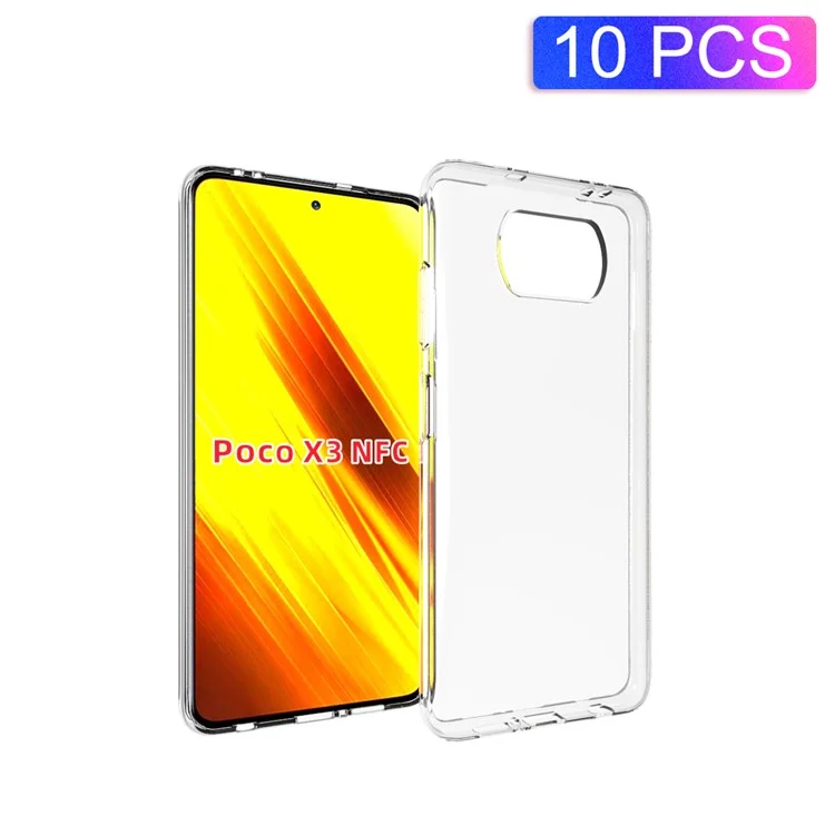 10Pcs/Pack Cover for Xiaomi Poco X3 NFC Non-slip Inner Protector TPU Shell