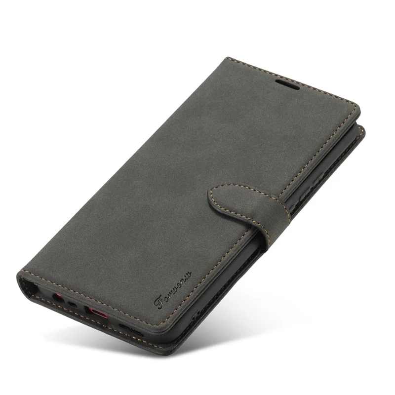 FORWENW F1 Series Leather Wallet Stand Cover Case for Xiaomi Redmi 9 - Black
