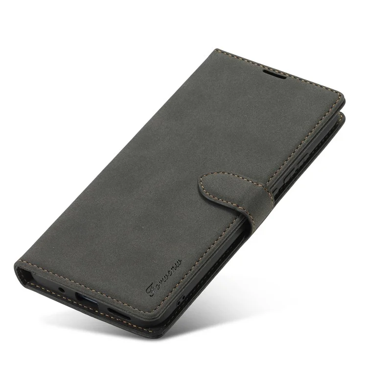 FORWENW F1 Series for Xiaomi Redmi 9C/Redmi 9C NFC Leather Wallet Stand Cover Case  - Black