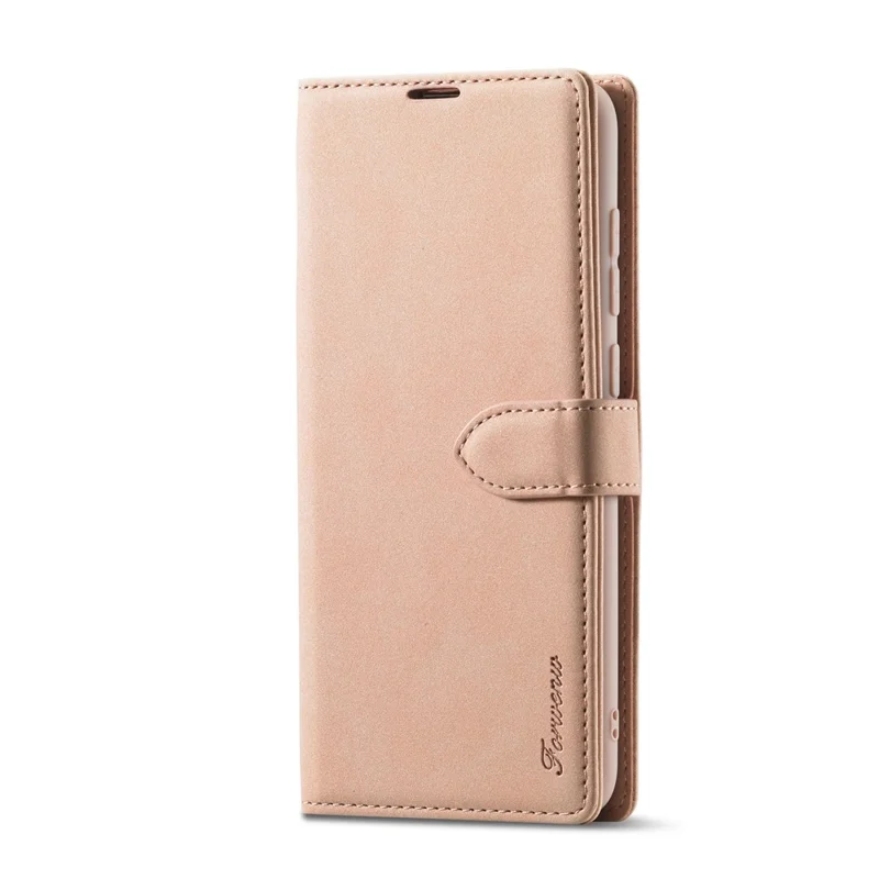 FORWENW F1 Series Leather Wallet Stand Cover Case for Xiaomi Redmi Note 9 - Rose Gold