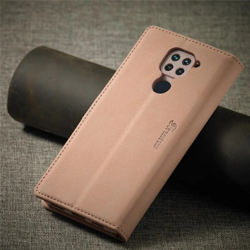 FORWENW F1 Series Leather Wallet Stand Cover Case for Xiaomi Redmi Note 9 - Rose Gold