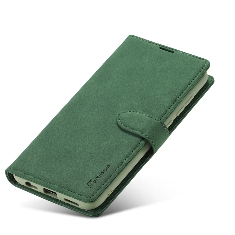 FORWENW F1 Series Leather Wallet Stand Cover Case for Xiaomi Redmi Note 9 - Green