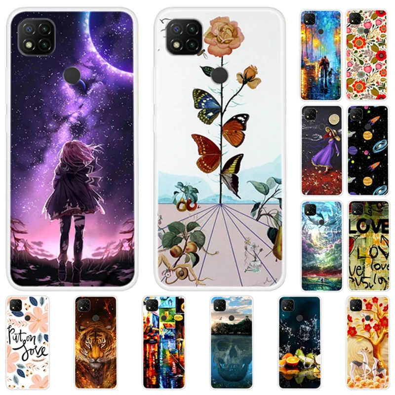 For Xiaomi Redmi 9C/Redmi 9C NFC Pattern Printing TPU Phone Case - Tiger