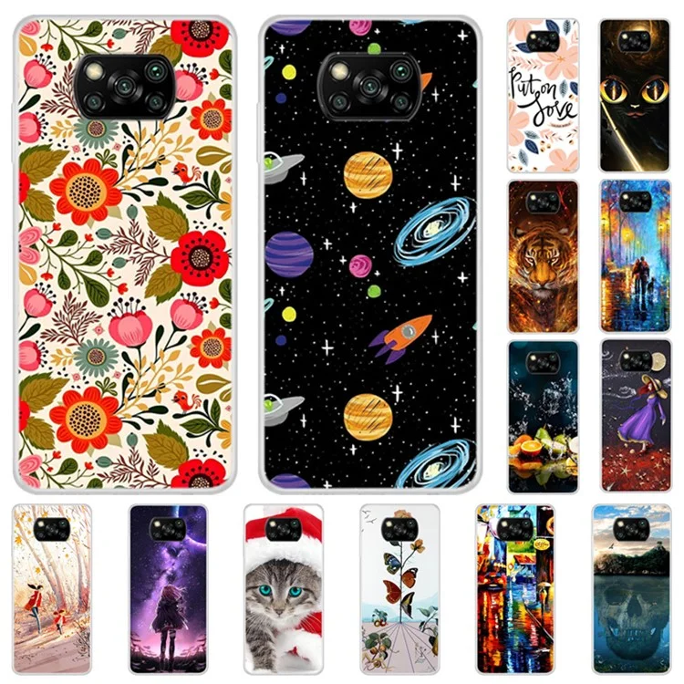 Funda TPU con estampado para Xiaomi Poco X3 NFC / Poco X3 - Reno y árbol