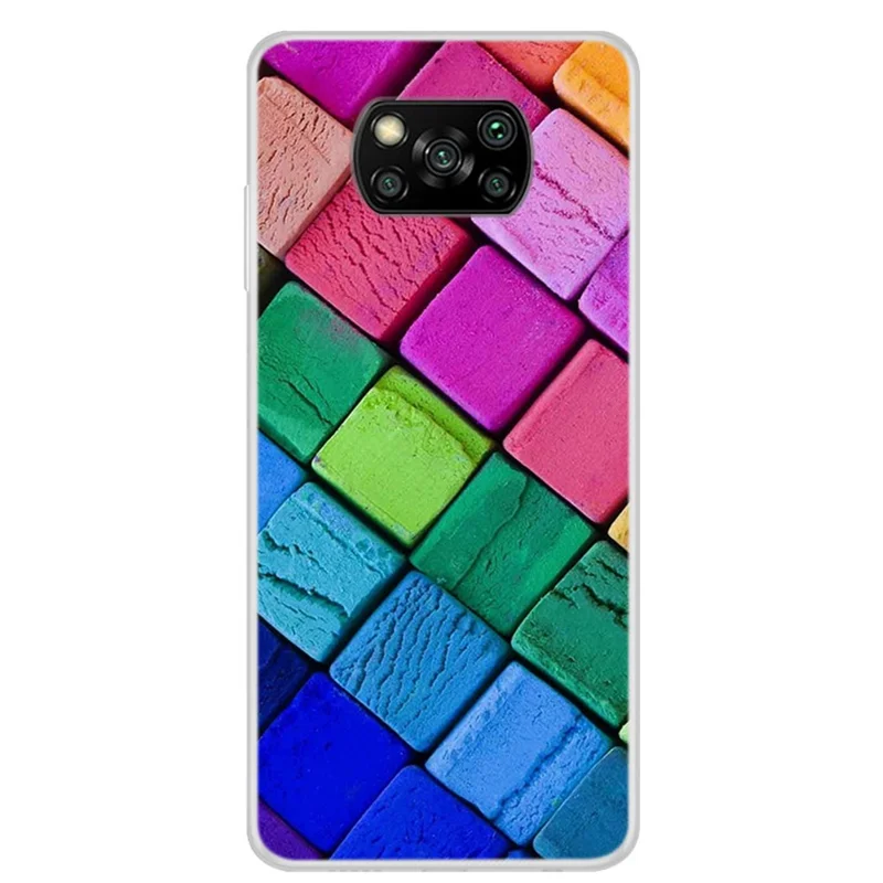 Pretty Pattern Printing Shell for Xiaomi Poco X3 NFC Soft TPU Cover - Colorful Blocks