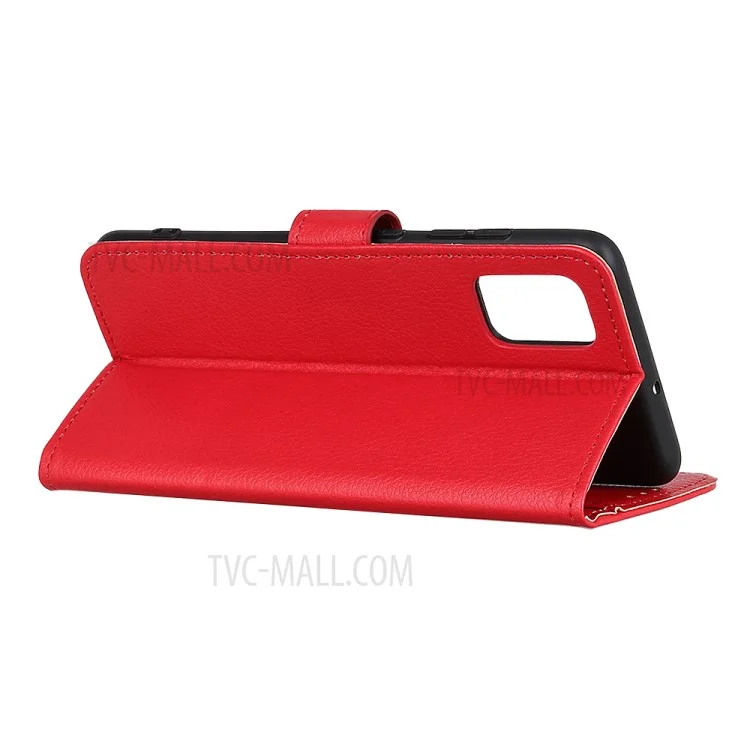 Litchi Texture Wallet Stand Case Protector de Cuero Para Xiaomi Mi 10T 5G / mi 10T Pro 5G / Redmi K30s - Rojo