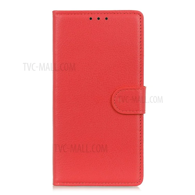 Litchi Texture Wallet Stand Case Protector de Cuero Para Xiaomi Mi 10T 5G / mi 10T Pro 5G / Redmi K30s - Rojo
