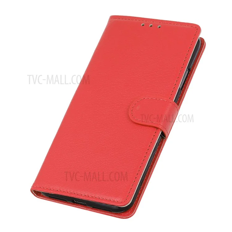Litchi Texture Wallet Stand Case Protector de Cuero Para Xiaomi Mi 10T 5G / mi 10T Pro 5G / Redmi K30s - Rojo