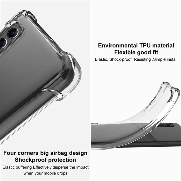 IMAK Airbag Anti-drop TPU Case + Screen Protector for Xiaomi Poco X3/X3 NFC - Transparent