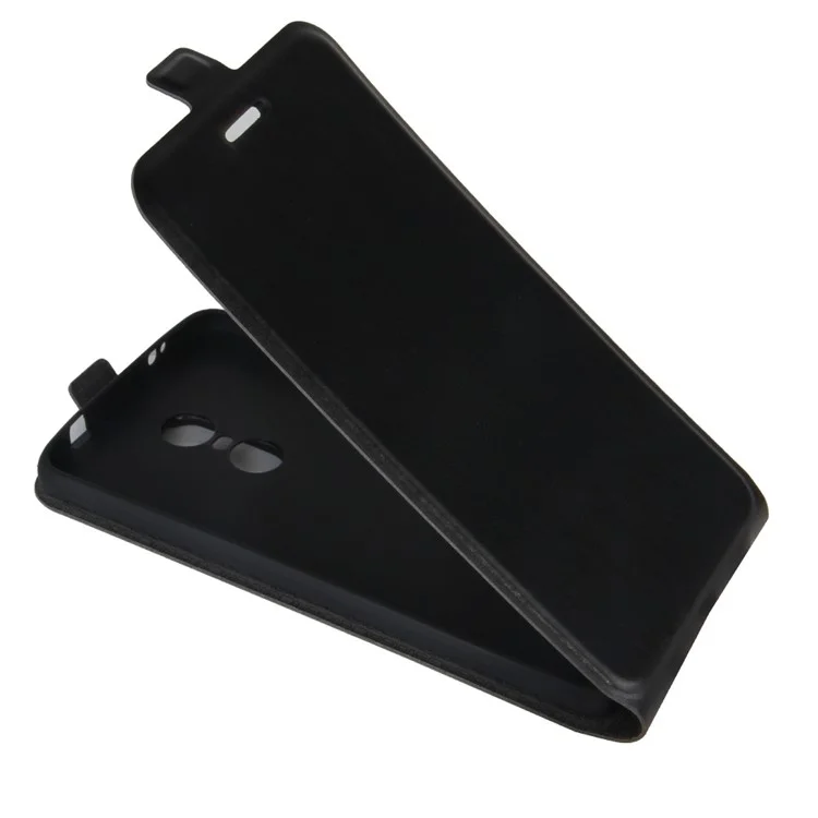 ID/Photo Slot Vertical Flip Crazy Horse Leather Case for Xiaomi Redmi Note 4X - Black