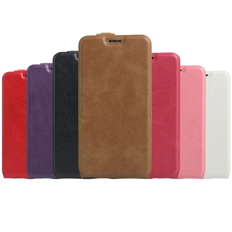 ID/Photo Slot Vertical Flip Crazy Horse Leather Case for Xiaomi Redmi Note 4X - Black