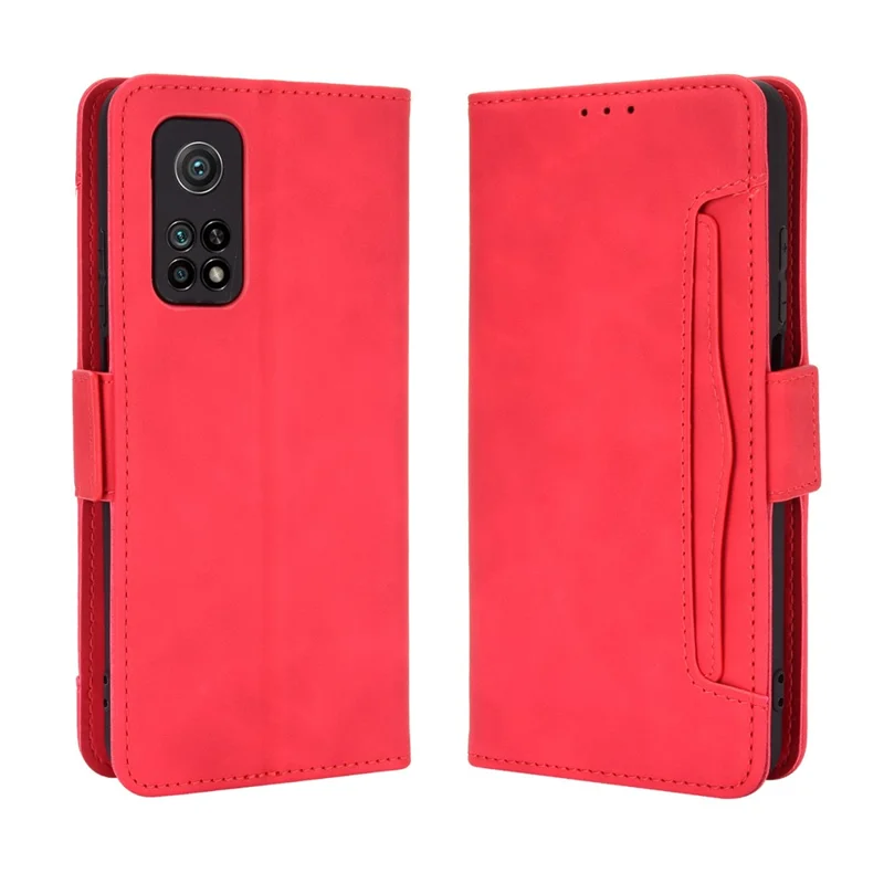 Кошелек-чехол для телефона с несколькими слотами для карт для Xiaomi Mi 10T 5G/Mi 10T Pro 5G/Redmi K30S - красный