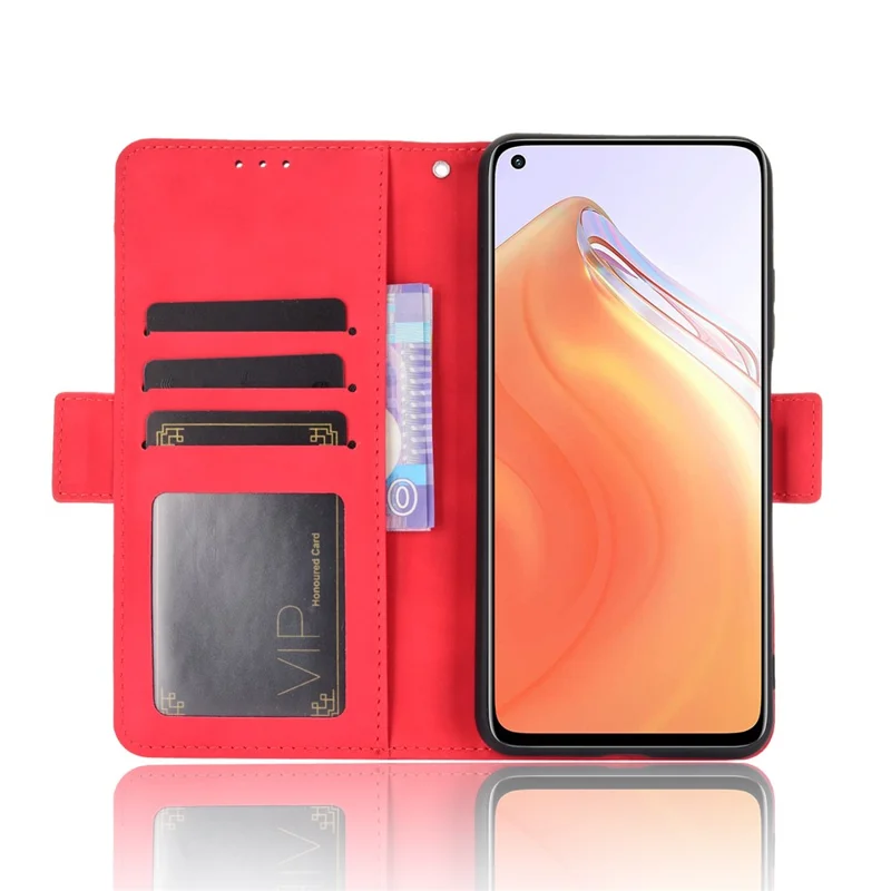 Кошелек-чехол для телефона с несколькими слотами для карт для Xiaomi Mi 10T 5G/Mi 10T Pro 5G/Redmi K30S - красный