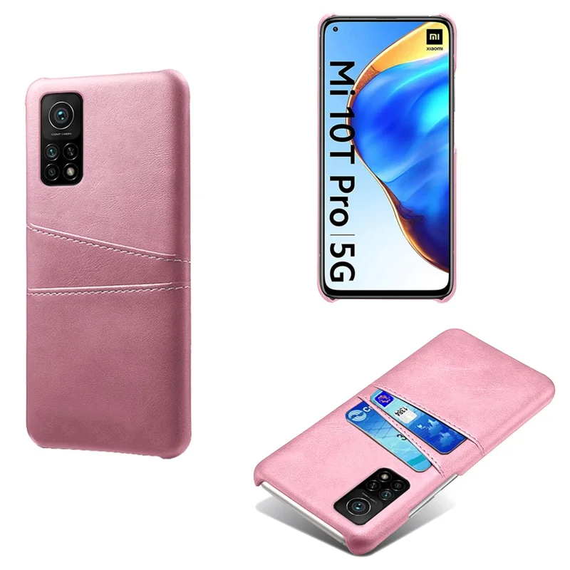 Case de Plástico Recubierto de Cuero KSQ PU Con Ranuras de Tarjeta Doble Para Xiaomi Mi 10T Pro 5g/mi 10T 5g/redmi K30S - Oro Rosa