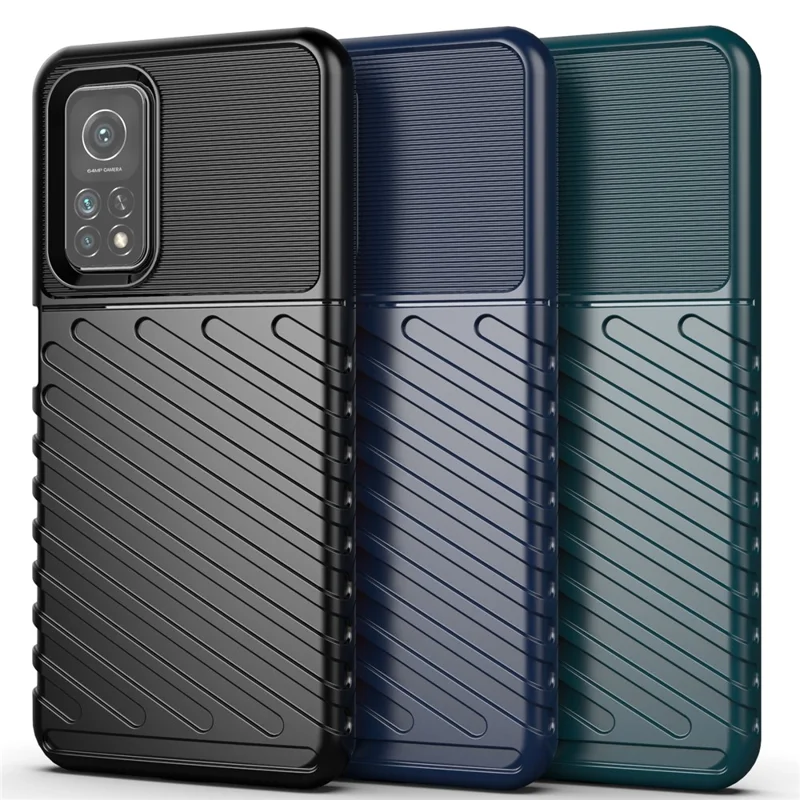 Громовая Серия Twill Texture Soft TPU Крышка Для Xiaomi Mi 10t 5g / 10t Pro 5g / Redmi K30s - Черный