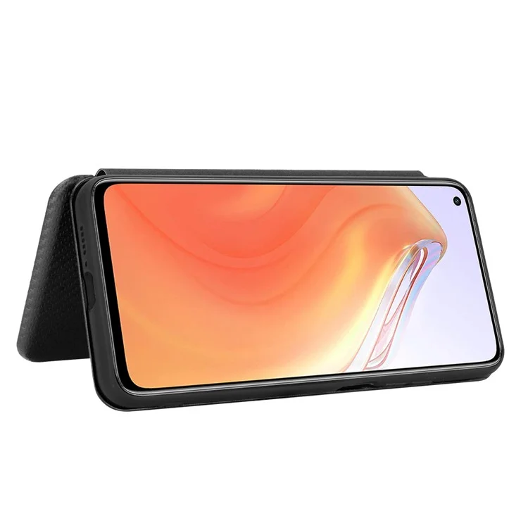 Kohlefaser Textur Automatisch Absorbiertes Lederfall Für Xiaomi Mi 10T 5G/10T Pro 5G/Redmi K30S Shell - Schwarz