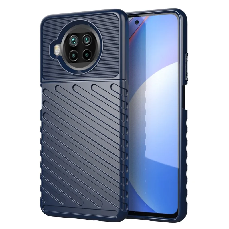Thunder Series Vævet Struktur Tyk TPU Skal til Xiaomi Mi 10T Lite 5G / Redmi Note 9 Pro 5G / Mi 10i 5G / Redmi Note 9 Pro 5G - Blå