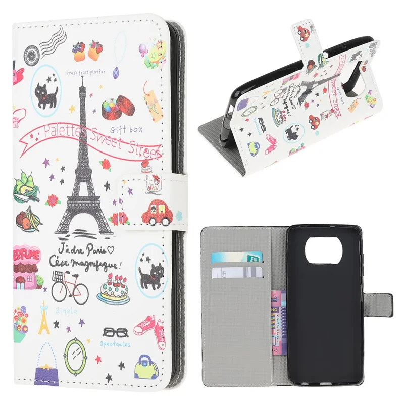 Pattern Printing PU Leather Wallet Stand Cover Case for Xiaomi Poco X3 NFC / Poco X3 - Tower