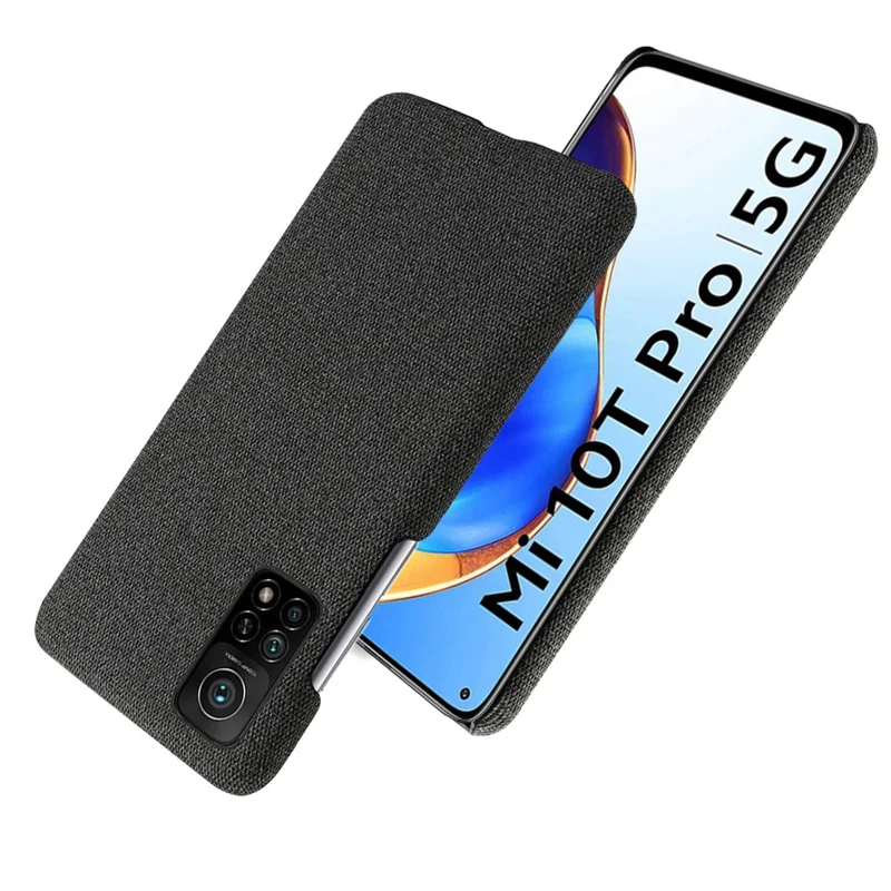 Coque de téléphone PC rigide avec texture en tissu pour Xiaomi Mi 10T 5G / 10T Pro 5G / Redmi K30S - Noir