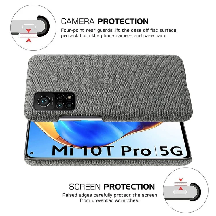 Чехол-накладка для телефона Xiaomi Mi 10T 5G / 10T Pro 5G / Redmi K30S с текстурой ткани - темно-серый
