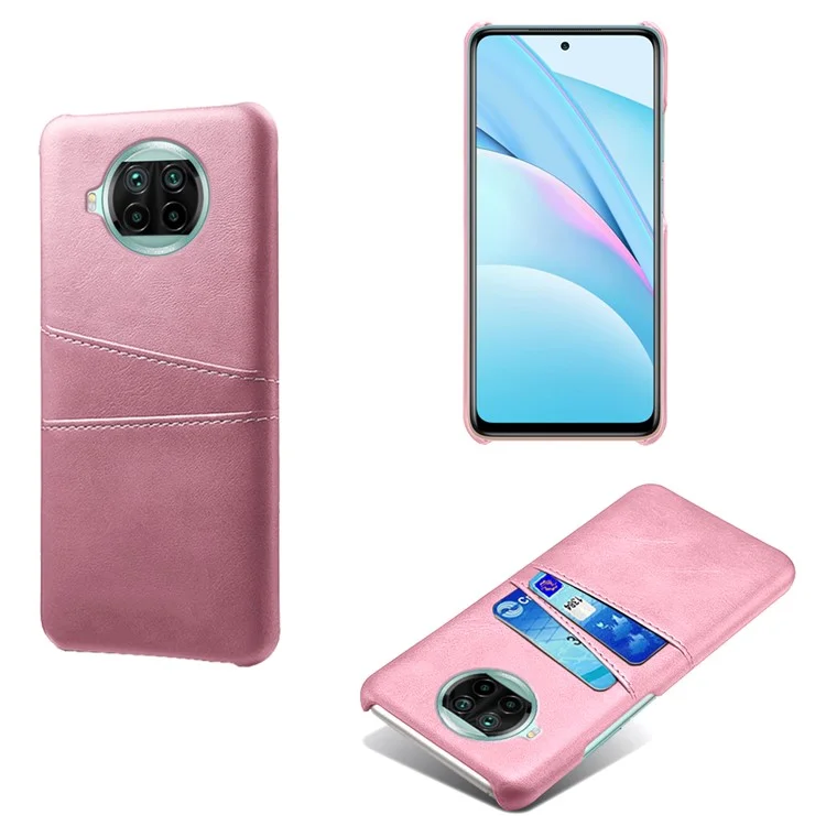 KSQ PU Couvrette en Cuir en Cuir Enduit de Couvercle Avec Des Emplacements à Double Carte Pour Xiaomi mi 10T Lite 5G / mi 10i 5G / Redmi Note 9 Pro 5G - or Rose