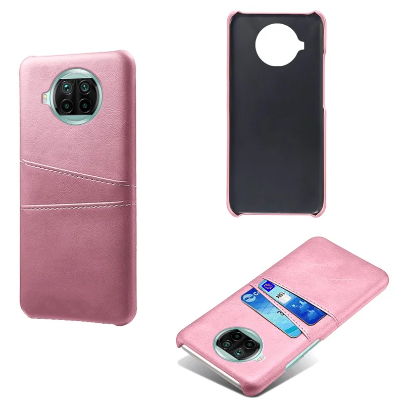KSQ PU Couvrette en Cuir en Cuir Enduit de Couvercle Avec Des Emplacements à Double Carte Pour Xiaomi mi 10T Lite 5G / mi 10i 5G / Redmi Note 9 Pro 5G - or Rose