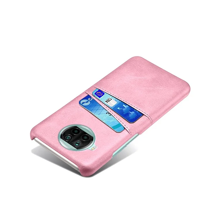 KSQ PU Couvrette en Cuir en Cuir Enduit de Couvercle Avec Des Emplacements à Double Carte Pour Xiaomi mi 10T Lite 5G / mi 10i 5G / Redmi Note 9 Pro 5G - or Rose