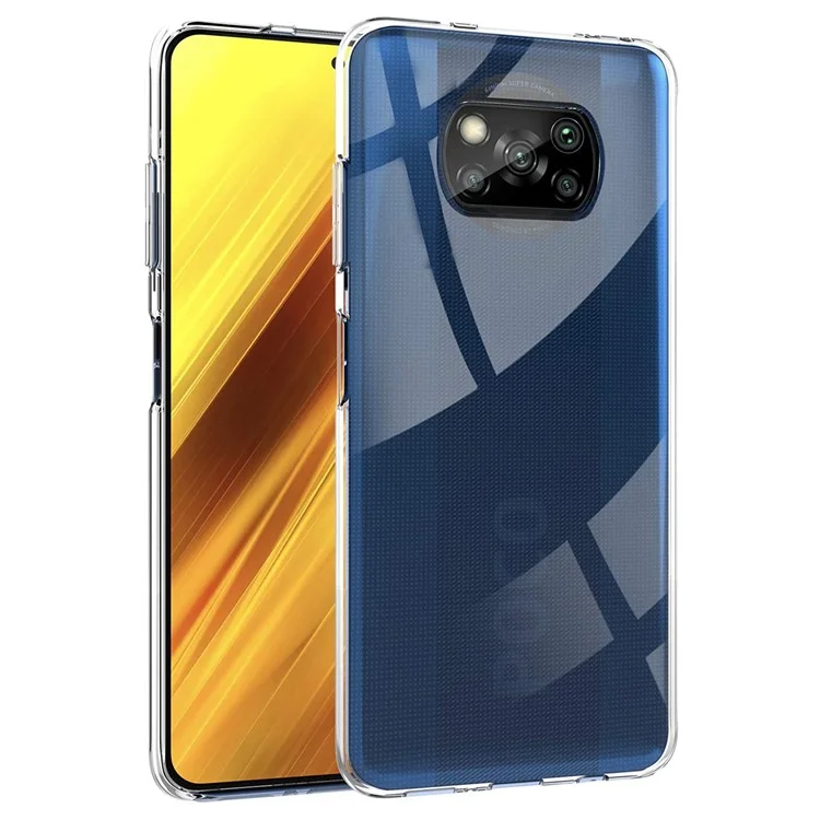 Pour Xiaomi Poco X3 NFC Anti-empreintes digitales Voir à travers Clear Soft TPU Case Cover