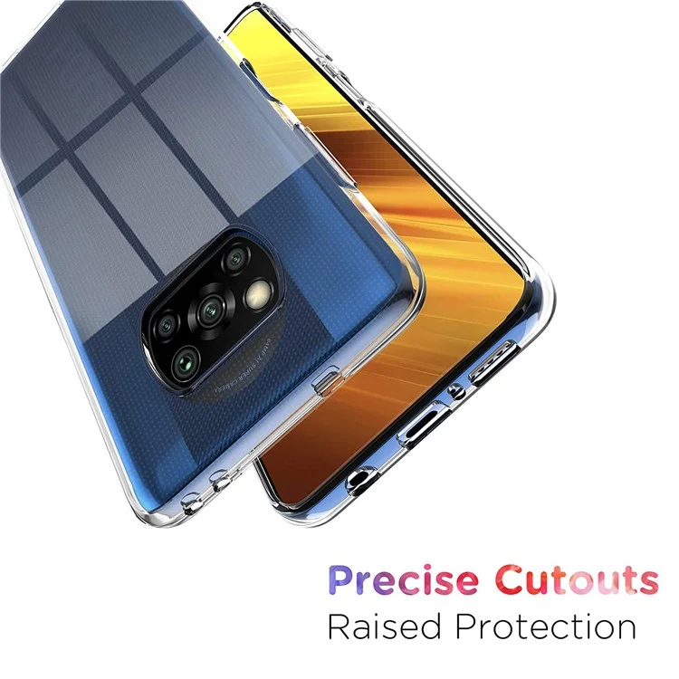 Pour Xiaomi Poco X3 NFC Anti-empreintes digitales Voir à travers Clear Soft TPU Case Cover