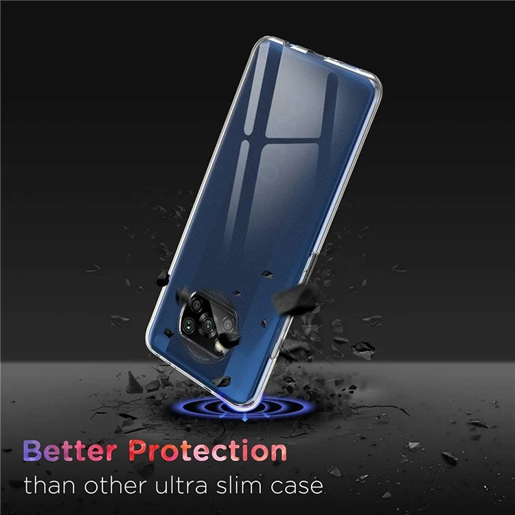 Pour Xiaomi Poco X3 NFC Anti-empreintes digitales Voir à travers Clear Soft TPU Case Cover