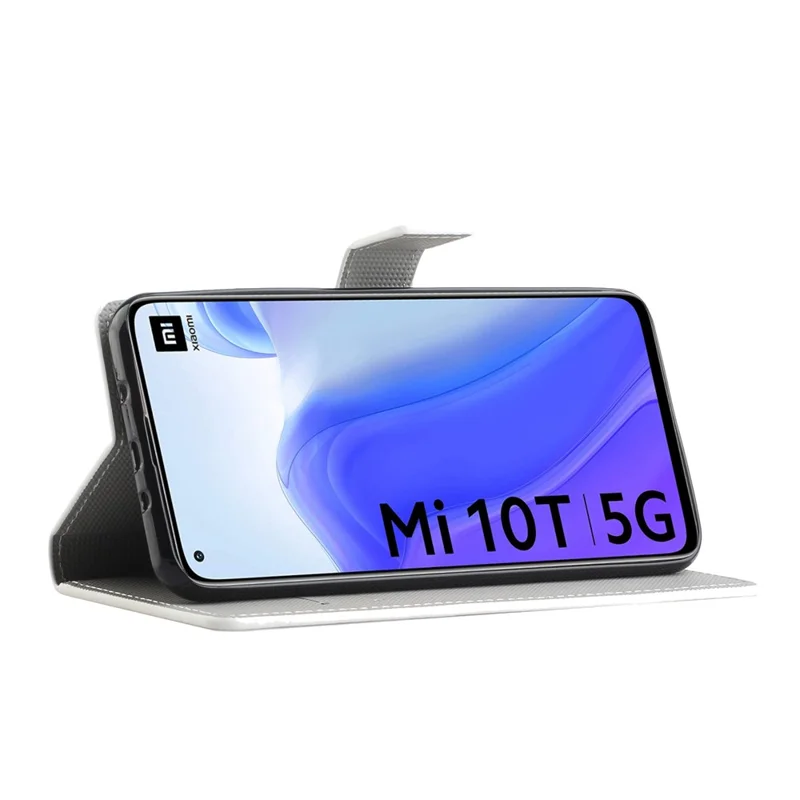 Pattern Printing PU Leather Wallet Stand Protector Cover for Xiaomi Mi 10T 5G/10T Pro 5G/Redmi K30S - Blue Butterfly