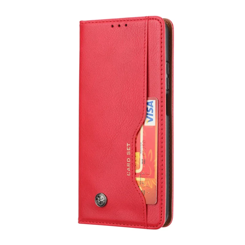 Magnetic Leather Cover Wallet Stand Phone Shell with Inner Wallet and Outer Card Holder for Xiaomi Mi 10T Lite 5G/Redmi Note 9 Pro 5G/Mi 10i 5G - Red