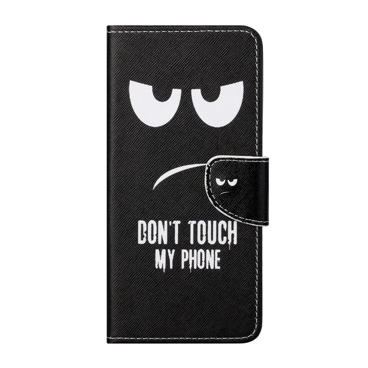 For Xiaomi Mi 10T Lite 5G/Redmi Note 9 Pro 5G/Mi 10i 5G Stand Shell Patterned Cross Texture Leather Wallet Case - Don't Touch My Phone
