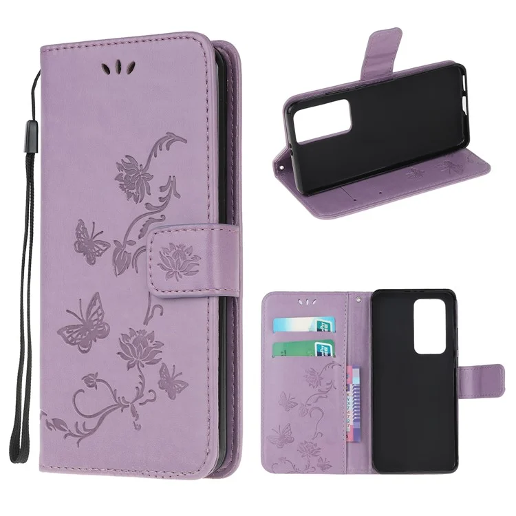 Imprimer Butterfly Fleurs en Cuir Portefeuille Étui Pour Xiaomi Mi 10T 5G / mi 10T Pro 5G / Redmi K30S - Violet Clair