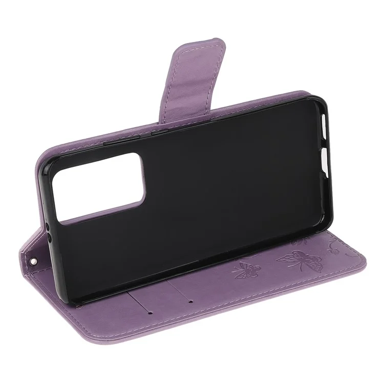 Imprimer Butterfly Fleurs en Cuir Portefeuille Étui Pour Xiaomi Mi 10T 5G / mi 10T Pro 5G / Redmi K30S - Violet Clair