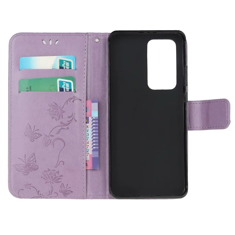 Imprimer Butterfly Fleurs en Cuir Portefeuille Étui Pour Xiaomi Mi 10T 5G / mi 10T Pro 5G / Redmi K30S - Violet Clair