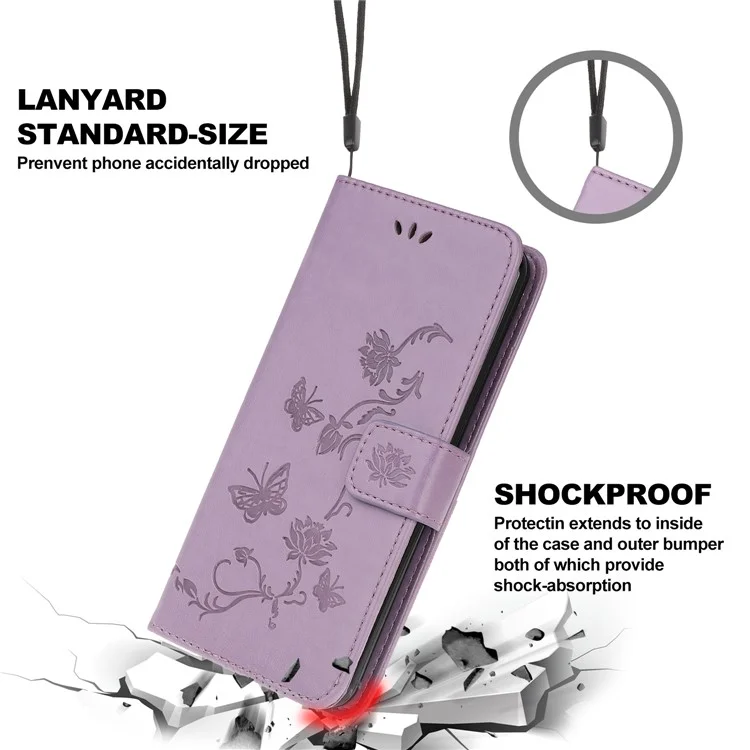 Imprimer Butterfly Fleurs en Cuir Portefeuille Étui Pour Xiaomi Mi 10T 5G / mi 10T Pro 5G / Redmi K30S - Violet Clair