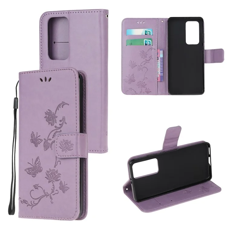 Imprimer Butterfly Fleurs en Cuir Portefeuille Étui Pour Xiaomi Mi 10T 5G / mi 10T Pro 5G / Redmi K30S - Violet Clair