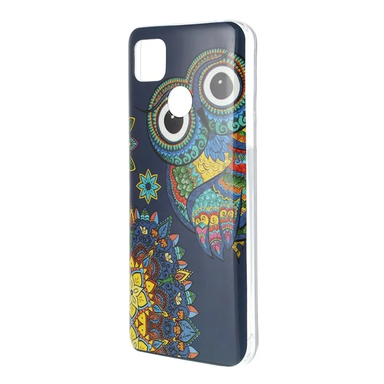 For Xiaomi Redmi 9C/Redmi 9C NFC Noctilucent IMD TPU Phone Back Shell - Owl
