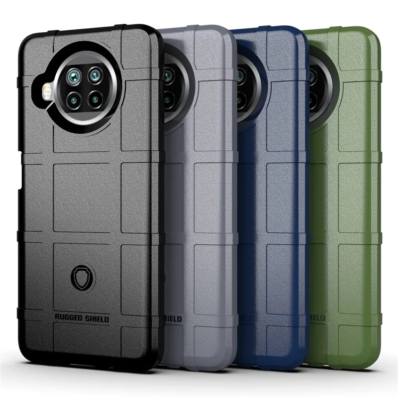 Rugged Shield Square Grid Texture TPU Phone Cover for Xiaomi Mi 10T Lite 5G/Redmi Note 9 Pro 5G/Mi 10i 5G - Black