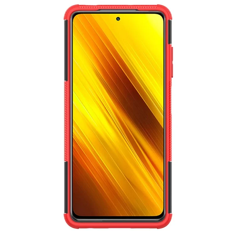 Cool Tire PC + TPU Hybrid -hülle Für Xiaomi Poco X3/poco X3 NFC Kickstand Cover - Rot