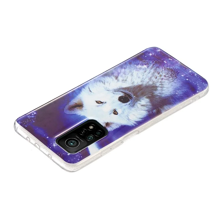 Noctilucent Patterned IMD for Xiaomi Mi 10T Pro 5G/10T 5G/Redmi K30S TPU Case - White Wolf